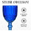 Elle Decor Embossed Goblets Glasses, Vintage Glassware Sets, Water Goblets for Party, Wedding, & Daily Use, Set of 6 - 4 of 4