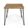 SKRAN Outdoor Rectangle Dining Table with Acacia Wood Table Top,Dining Table with Iron Hairpin Legs,Dining Table for Outdoor and Indoor - 4 of 4