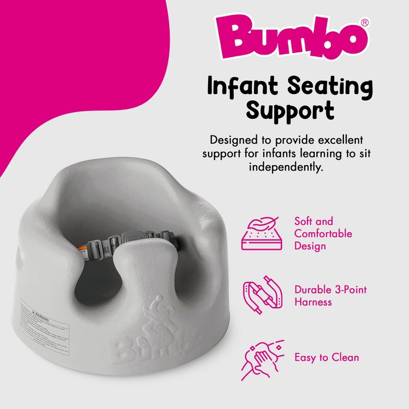 Bumbo Infant Soft Foam Floor Seat with 3 Point Adjustable Harness, 3 of 8