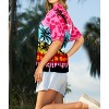 LA LEELA Hawaiian Shirts Womens Funky Vacation Button Up Casual Summer Beach Party Blouse Tops Short Sleeve Shirts Coverup for Women - 2 of 4