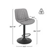 MAYEERTY Brown Swivel Adjustable Bar Stools Set of 2, Industrial PU Leather with Back Support for Kitchen Island - 4 of 4