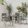 vidaXL Outdoor Dining Set Grey PE rattan, steel, solid acacia wood - Gray 4 - 2 of 4