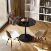 NicBex Contemporary Octagonal Dining Table with Printed Black Marble Table Top Metal Base Black - 2 of 4