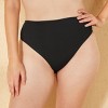 Women's Ribbed High Waist Cheeky Bikini Bottom - Shade & Shore™ - 4 of 4