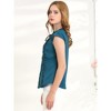 Allegra K Women's Cute Tie Neck Sleeveless Ruffle Button Down Chiffon Summer Shirt - 4 of 4