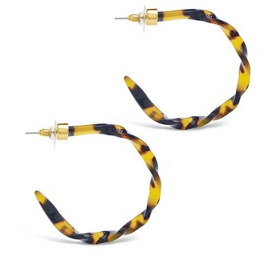 SHINE by Sterling Forever Twist Resin Hoops