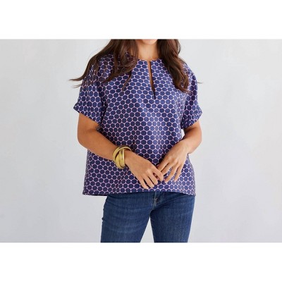 Women's Betsy Jacquard Polkadot Top - Caryn Lawn
