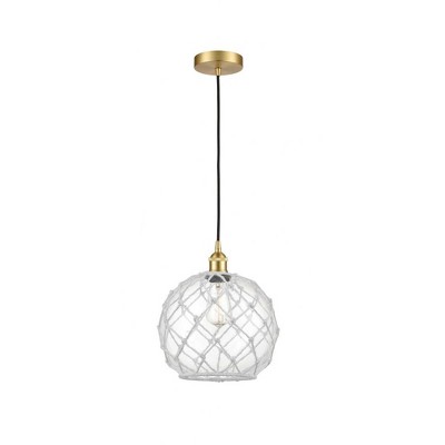 Farmhouse Rope - 1 Light Mini Pendant In Industrial Style-12.75 Inches Tall and 10 Inches Wide