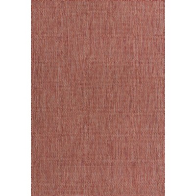 Rust Red Synthetic Flat Woven Rectangular Outdoor Rug 6' x 9'