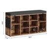Shoe Storage Bench, 5 Cubbies Storage Rack Bench with Cushion, Entryway Bench - 2 of 4