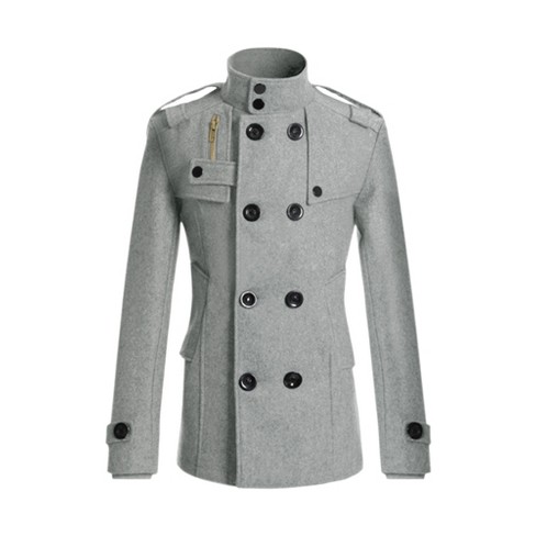 mens grey pea coat