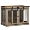 47"  Dog Crate Furniture with Divider And Double Doors,Large Indoor Wooden Dog Kennel End Table for Small Or Large Dogs,Pet Crate Table–LAOTIES - 3 of 4