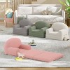 GustoWave Kids Couch, 2-in-1 Toddler Couch Fold Out, Convertible Sofa to Lounger with Wave Design, Foam Kids Chair - 4 of 4