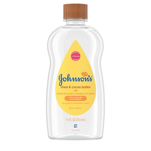 Johnson's Baby Oil with Shea & Cocoa Butter For Dry Skin - 14 fl oz - image 1 of 4