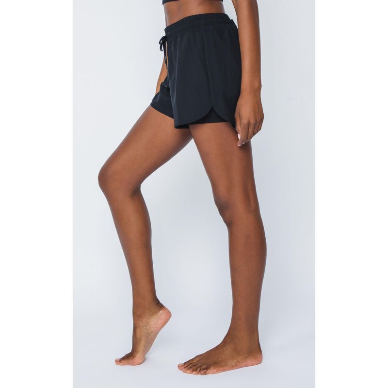90 Degree By Reflex Womens Lux 2-in-1 Running Shorts with Drawstring, 2 of 5