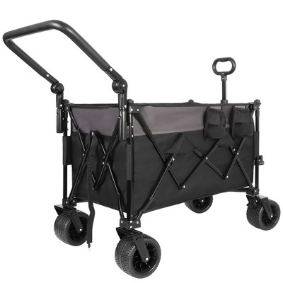 Grungis Premium All-Terrain Folding Wagon Cart,Shopping Cart with Ergonomic Adjustable Handles,Utility Cart for Camping,Shopping,Sports