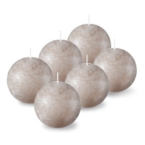 Spaas Rustic Ball Candles – Set of 6 Unscented Decorative Round Candles - 3 Inch Diameter - Available in 12 Colors - 1 of 4
