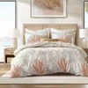 AENKYO Queen Linen Blend Duvet Cover Set, Blue White Coral Print Coastal Bedding with 2 Pillow Shams, Classic Chic Casual 3-Piece Collection - 2 of 4