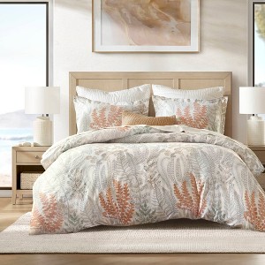 Harbor House Living 100% Cotton Botanical Print Duvet Set, Premium Sateen Face Bedding Set with Matching Shams - 1 of 4