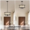 GTCLIGHTING Modern Dining Room Chandelier 20” Black Textured Glass Chandelier Light Fixture Farmhouse Round Hanging Lighting for Dining Room Kitchen - 4 of 4