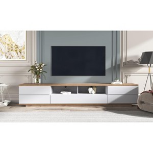 CAVINAS TV Stand Modern TV Stand Media Console with Multi-Functional Storage with Door Rebound Device for TVs up to 80" - 1 of 4