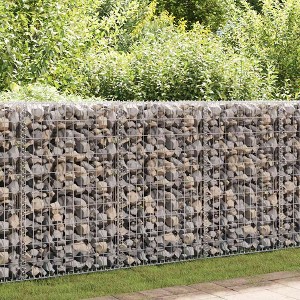 vidaXL Gabion Wall with Covers Galvanized Steel 39.4"x7.87"x39.4" - 1 of 4