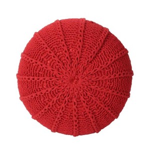 Vynxaria Handcrafted Cotton Knitted Pouf ¨C Stylish & Versatile Home Accent - 1 of 4