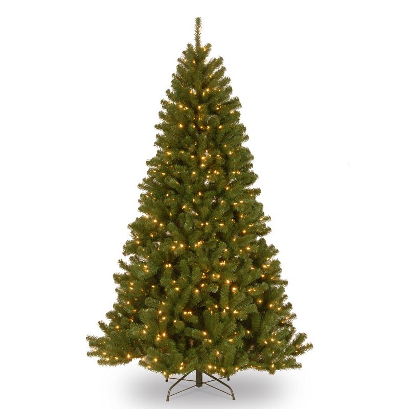 National Tree Company 7.5' Pre-Lit Artificial Full Christmas Tree, Green, North Valley Spruce, Dual Color LED Lights, 1 of 6