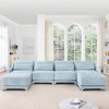Oversized 141.7" Chenille Modular U-Shaped Ergonomic Sectional Sofa with Lumbar Pillows and 2 Movable Ottoman, 6-Piece Free combination Sofa - 3 of 4