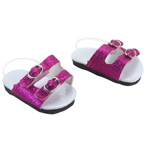 Sophia’s Fabulous Bright Glittery Sparkly 2-Strap Summer Sandals for 18” Dolls - 1 of 3
