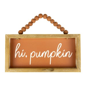 Northlight 12" Orange Hi Pumpkin Autumn Harvest Wall Sign - 1 of 3