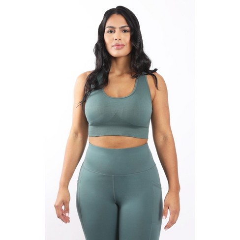 90 Degree By Reflex Womens Plus Seamless Crisscross Back Sports Bra - Sage  - 2x : Target