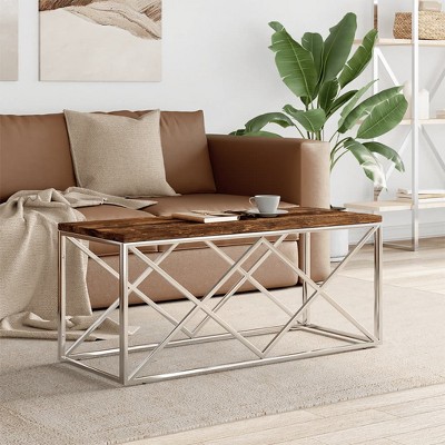 vidaXL Coffee Table Silver and Varied Browns