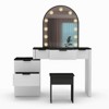 AEELLEEA Makeup Vanity Desk with Mirror Lights Glass Tabletop Vanity Table Modern Makeup Desk with Drawers for Bedroom  US Plug - 2 of 4