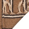 Storied Home Cotton Blend Throw with Stripes and Fringe, Rust Color, Natural and Black - 4 of 4