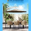 360° Rotating 10FT Offset Patio Umbrella, Cantilever Hanging Umbrella with UPF 50+ - 3 of 4