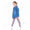 Deux par Deux Girl Denim Shirt Light Blue with Patch Pockets and Apple Patch - 2 of 4