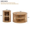 Sapphtopaz 2PCS Retro Coffee Table Set with Sliding Tambour Door & Golden Handle Round Side Table with 2-Tier Shelf Coffee Bar for Living Room - 2 of 4
