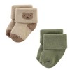 Hudson Baby Cotton Rich Newborn and Terry Socks, Harvest Bear - 4 of 4