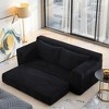 Loveseat Corduroy Convertible 2-in-1 Sofa Bed with Memory Foam and Steel Frame, No Assembly Required - 4 of 4