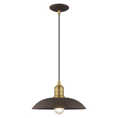 Livex Lighting Metal Shade 1 - Light Pendant in  Bronze