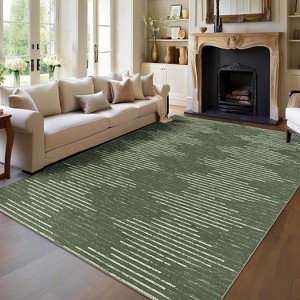 Washable Diamond Stripes Rug, Non-Slip Soft Carpet for Living Room, Bedroom, Nursery, Office - 1 of 4