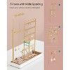 Height-Adjustable Jewelry Stand with Metal Frame & Velvet Tray, 12.1-18.7 Inch Display Organizer for Necklaces, Rings, Earrings, Pale Gold - 3 of 4