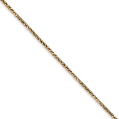 Black Bow Jewelry 1.6mm 14k Yellow Gold Solid Round Cable Chain Necklace