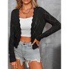Women's Jacquard Long Sleeve Lightweight Knit Cardigan Sweater Open Front Loungewear - 4 of 4