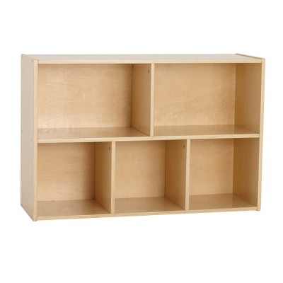 ECR4Kids Birch Streamline 5-Compartment Storage Cabinet, Wood Toy Storage Shelves for Kids
