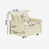 Racxily 3 in 1 Convertible Sleeper Chair Bed, Futon Chair, Recliner Beds with USB Ports, Pull Out Armchair w/ Adjustable Backrest, White - 4 of 4