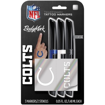 NFL Indianapolis Colts Temporary Tattoo Marker - 3pk