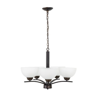Yosemite Home Decor 107-5U-AWCF Alta Peak Collection Five Lights Chandelier, Coffee, 110 Piece