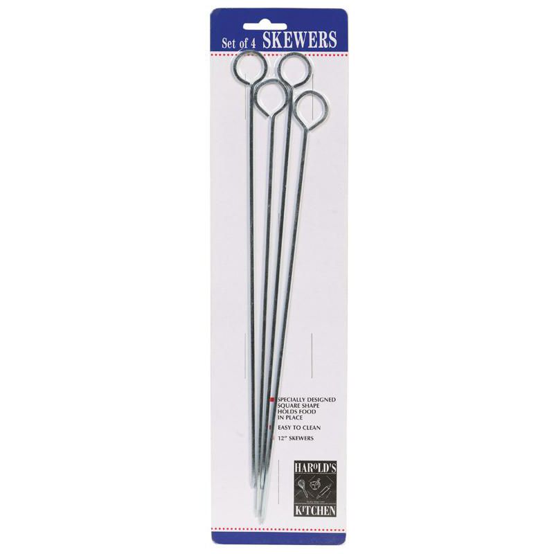 Harold's Kitchen Silver Chrome Barbecue Skewers, 1 of 2